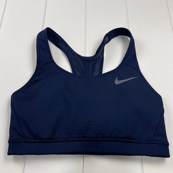 Nike Dri-Fit Sports Bra Athletic Racerback Navy Blue AJ3351 Women’s size small - Picture 1 of 7